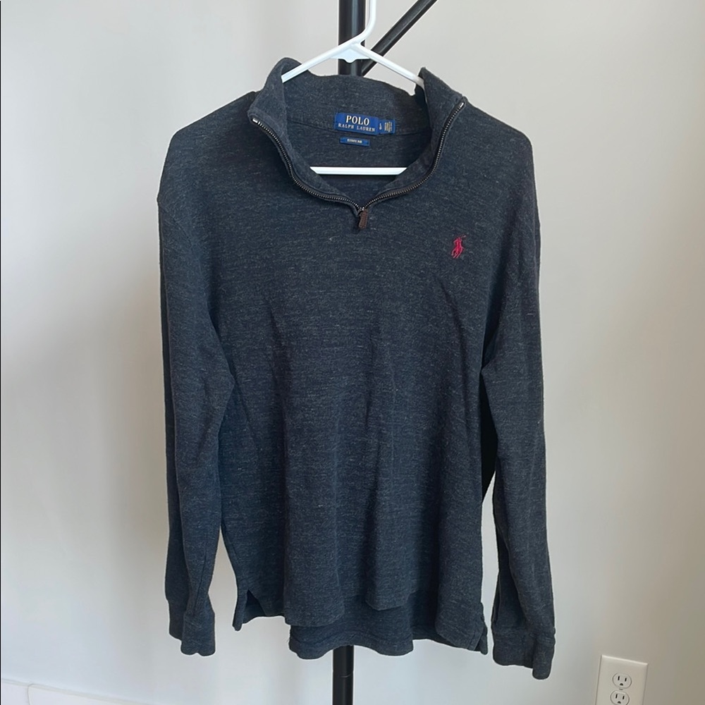 Ralph Lauren Charcoal Gray Estate Rib Pullover